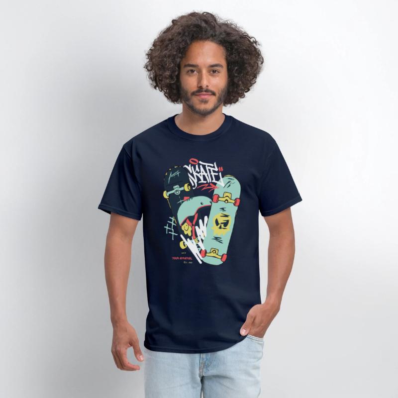 Black Light Green Modern Illustrated Skateboard
