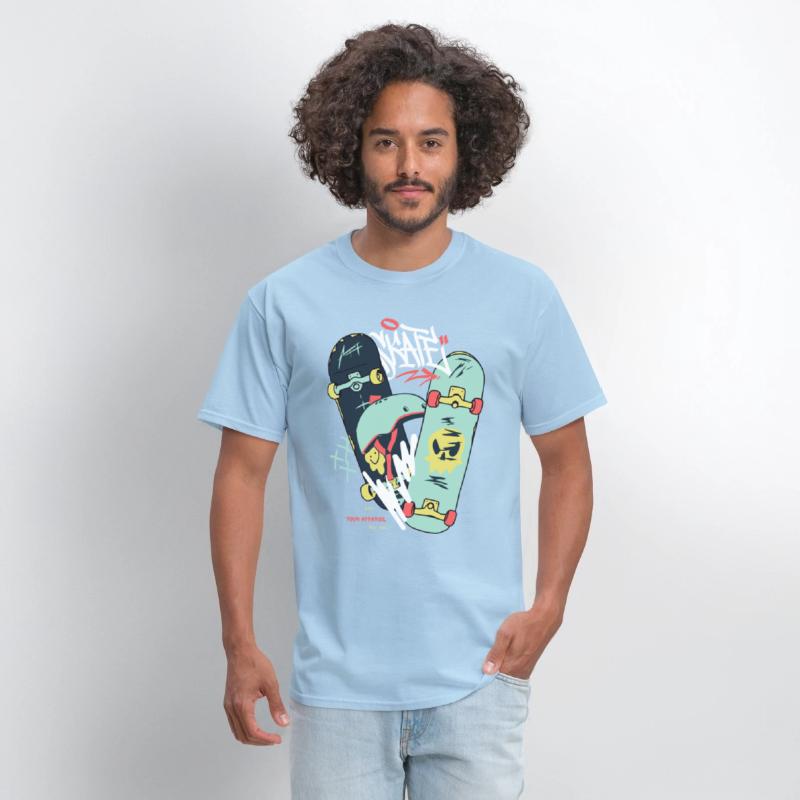 Black Light Green Modern Illustrated Skateboard