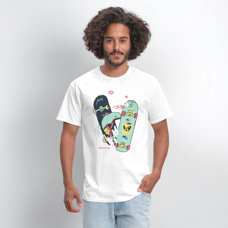 Black Light Green Modern Illustrated Skateboard