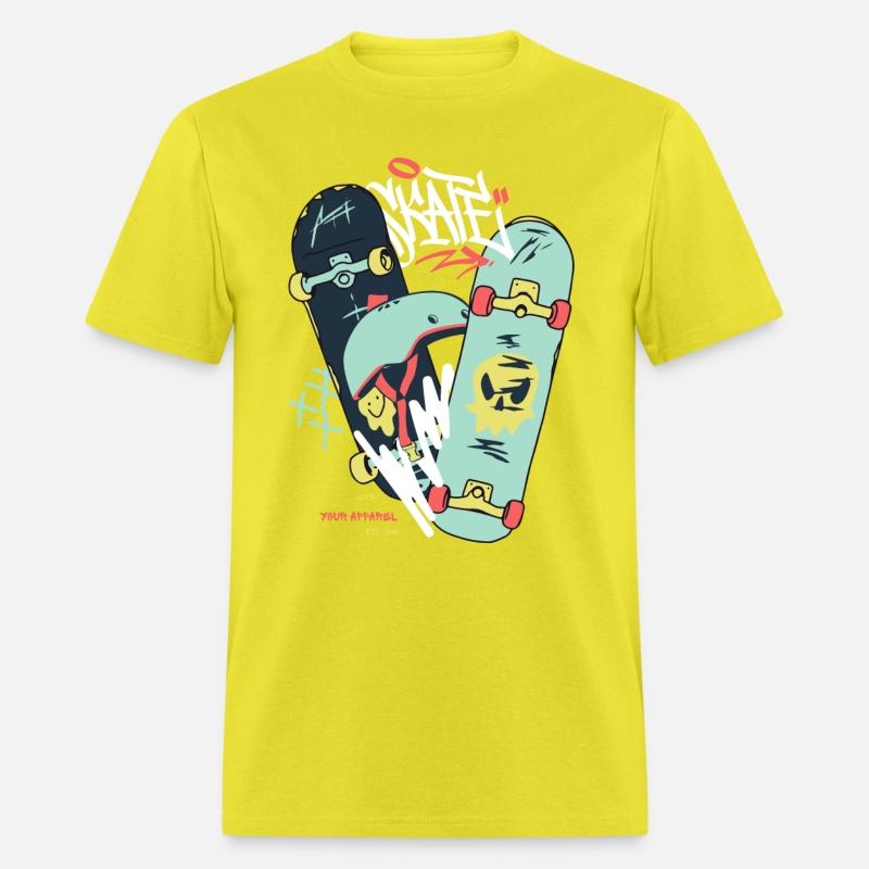 Black Light Green Modern Illustrated Skateboard