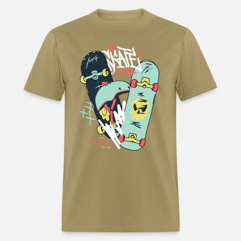 Black Light Green Modern Illustrated Skateboard