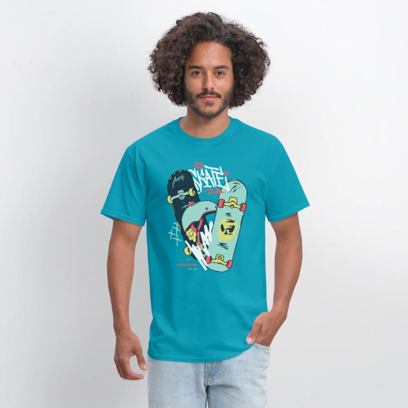Black Light Green Modern Illustrated Skateboard