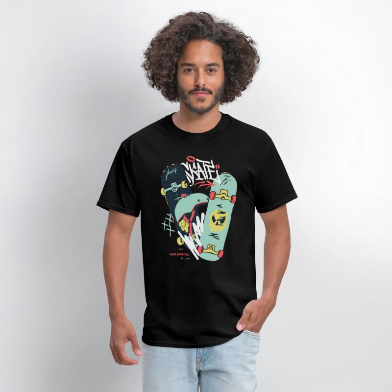 Black Light Green Modern Illustrated Skateboard