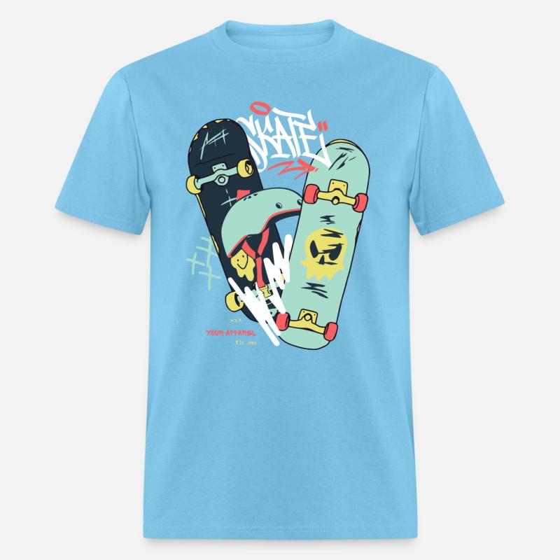 Black Light Green Modern Illustrated Skateboard