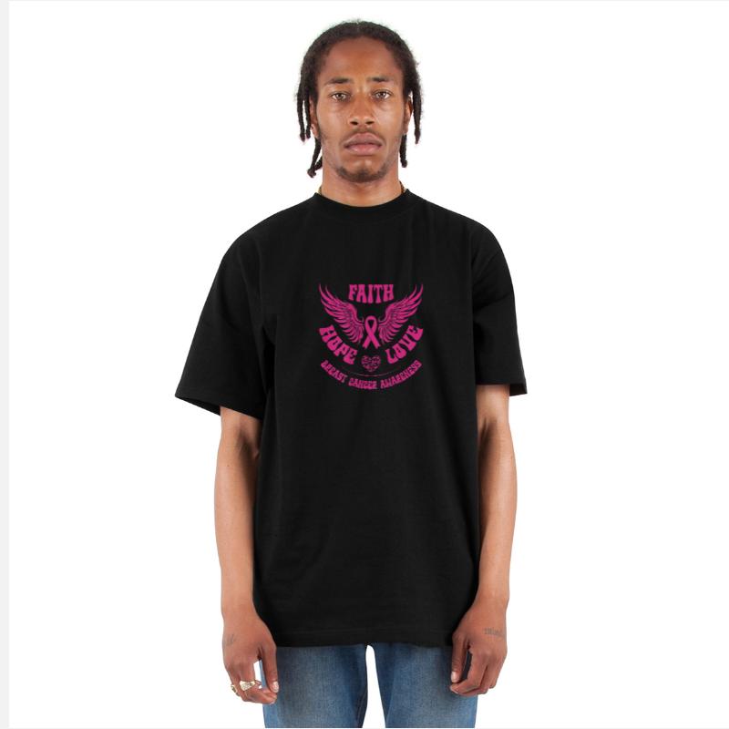 Breast Cancer Faith Hope Love Wings Awareness Retr