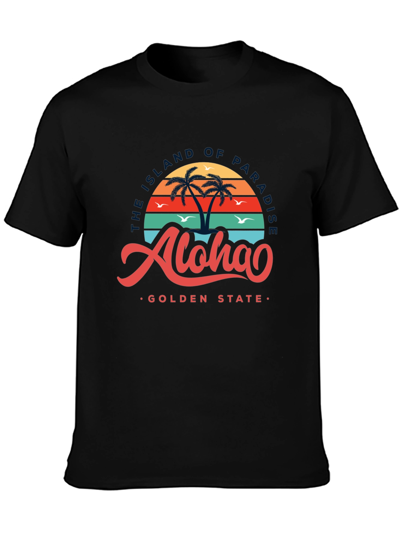 Alohao Golden State Mens Black Graphic Tee