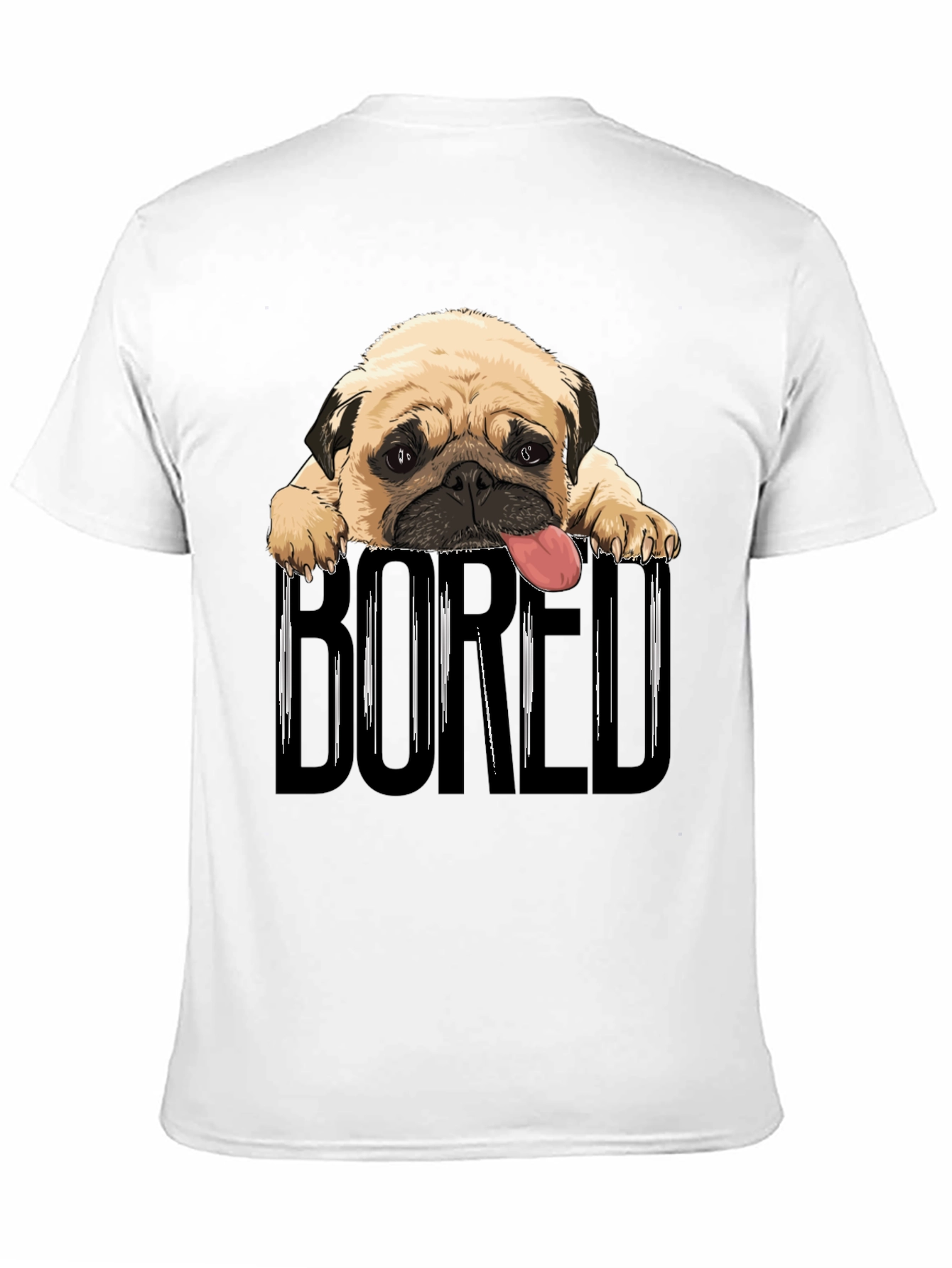 Bored Pug Graphic T-Shirt - Unisex Black Tee