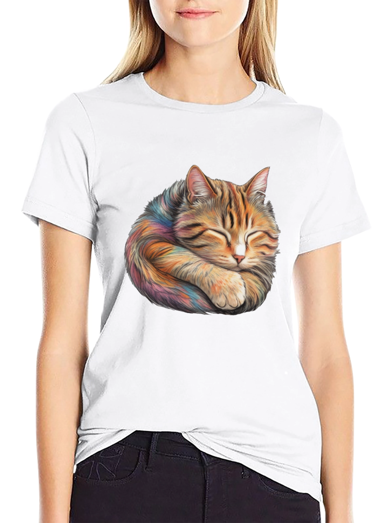 Sleeping Cat Graphic T-Shirt