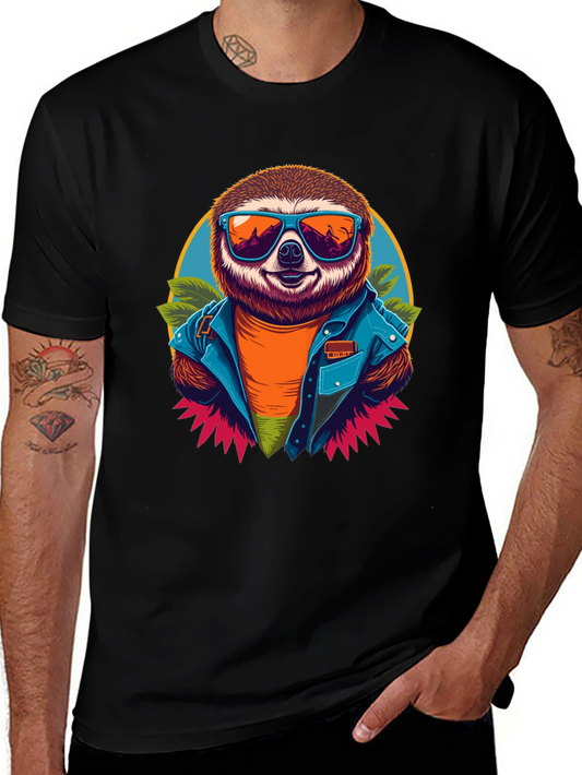 Cool Sloth Graphic Tee - Trendy Animal Shirt