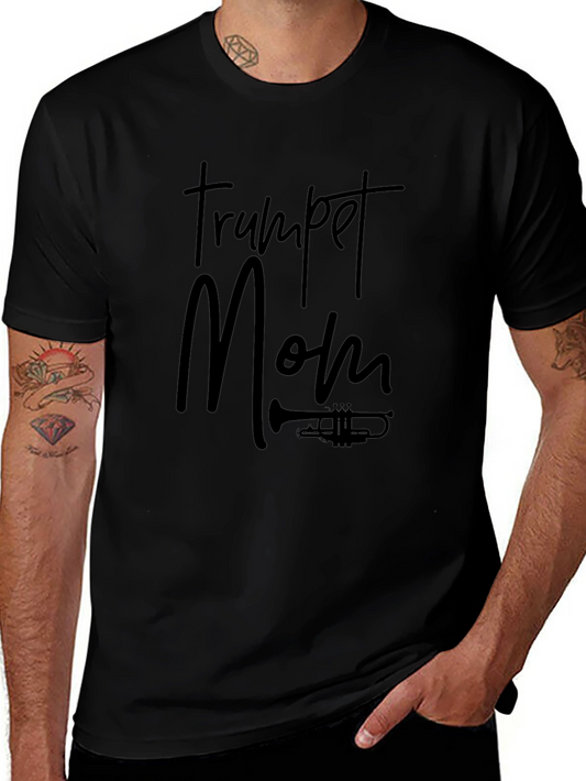 Trumpet Mom Black Graphic T-Shirt