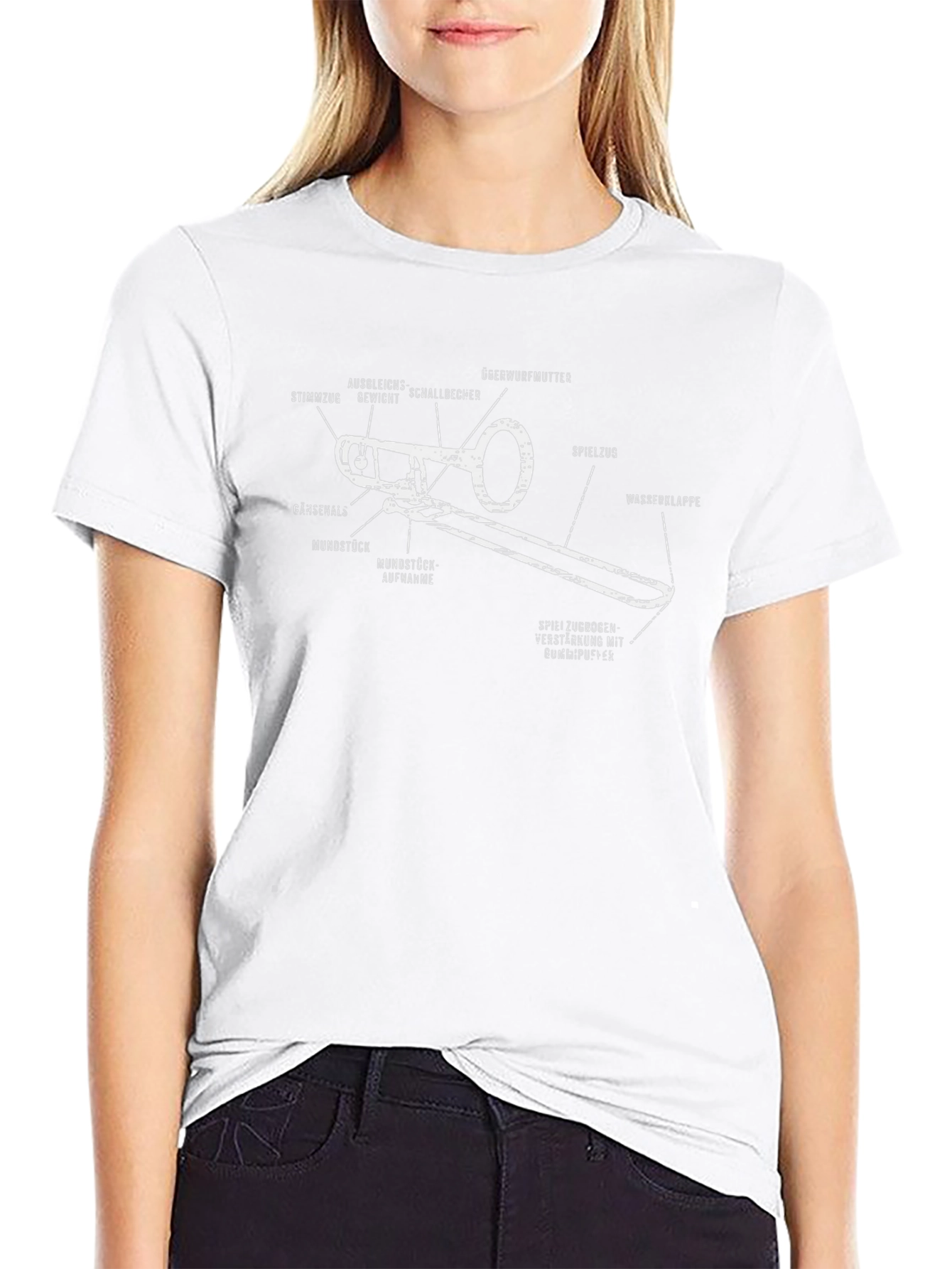 Trombone Anatomy T-Shirt - Musical Instrument Tee