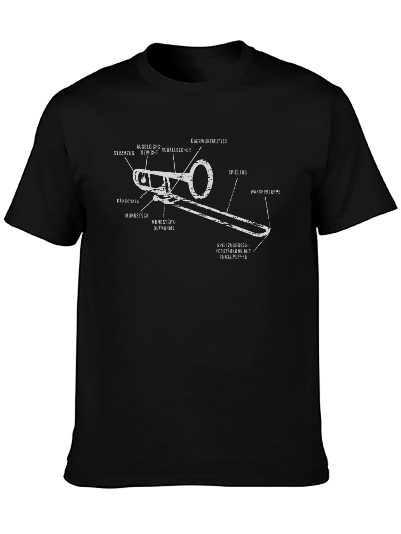 Trombone Anatomy T-Shirt - Musical Instrument Tee