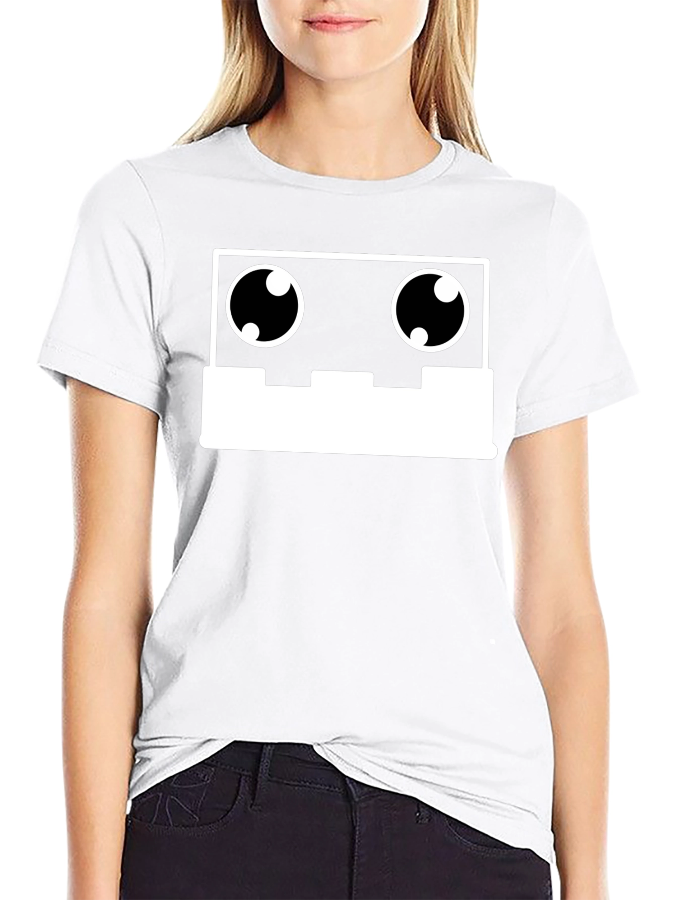 Cassette Tape Robot Face Graphic Tee - Black T-Shirt