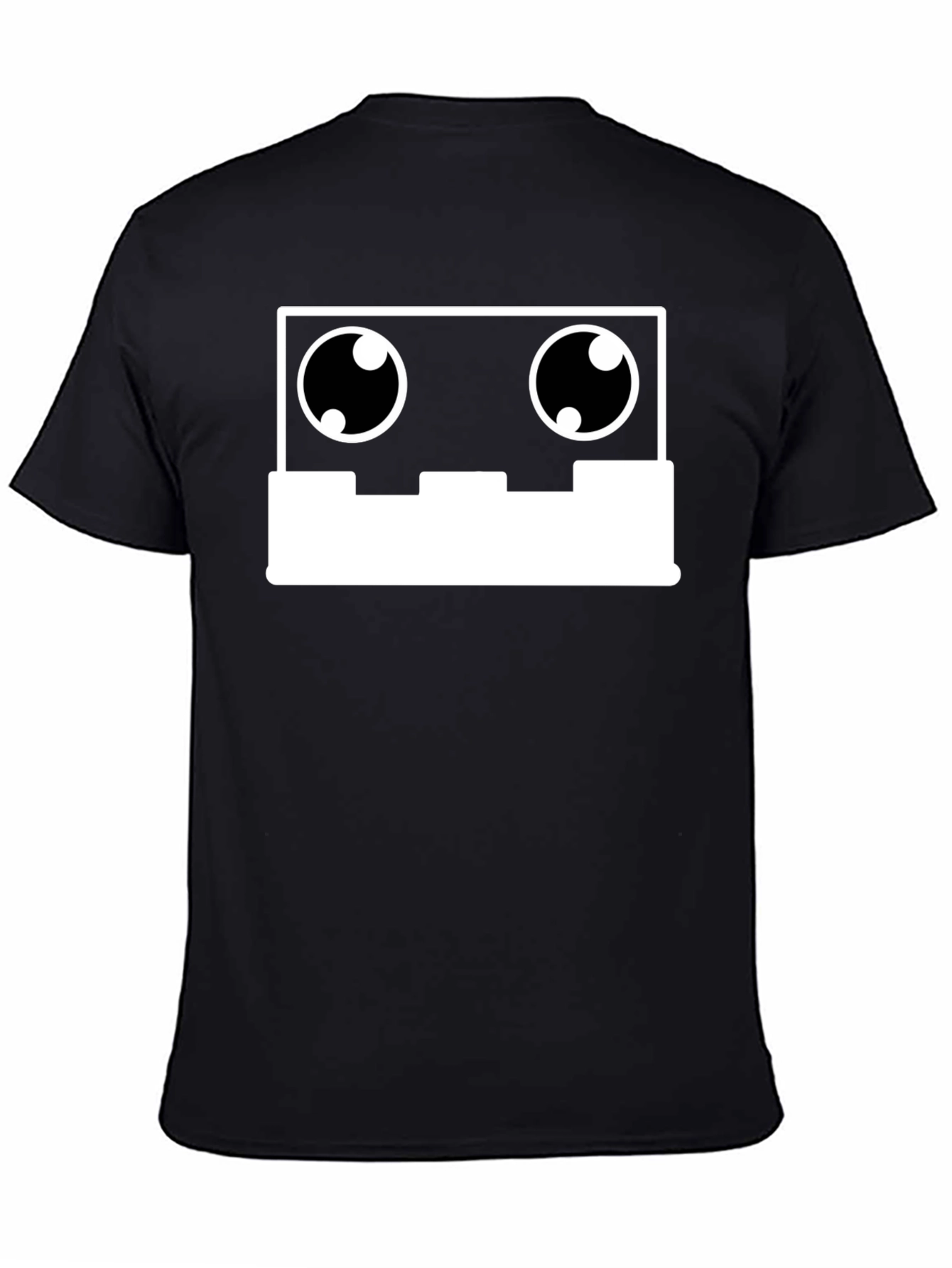 Cassette Tape Robot Face Graphic Tee - Black T-Shirt