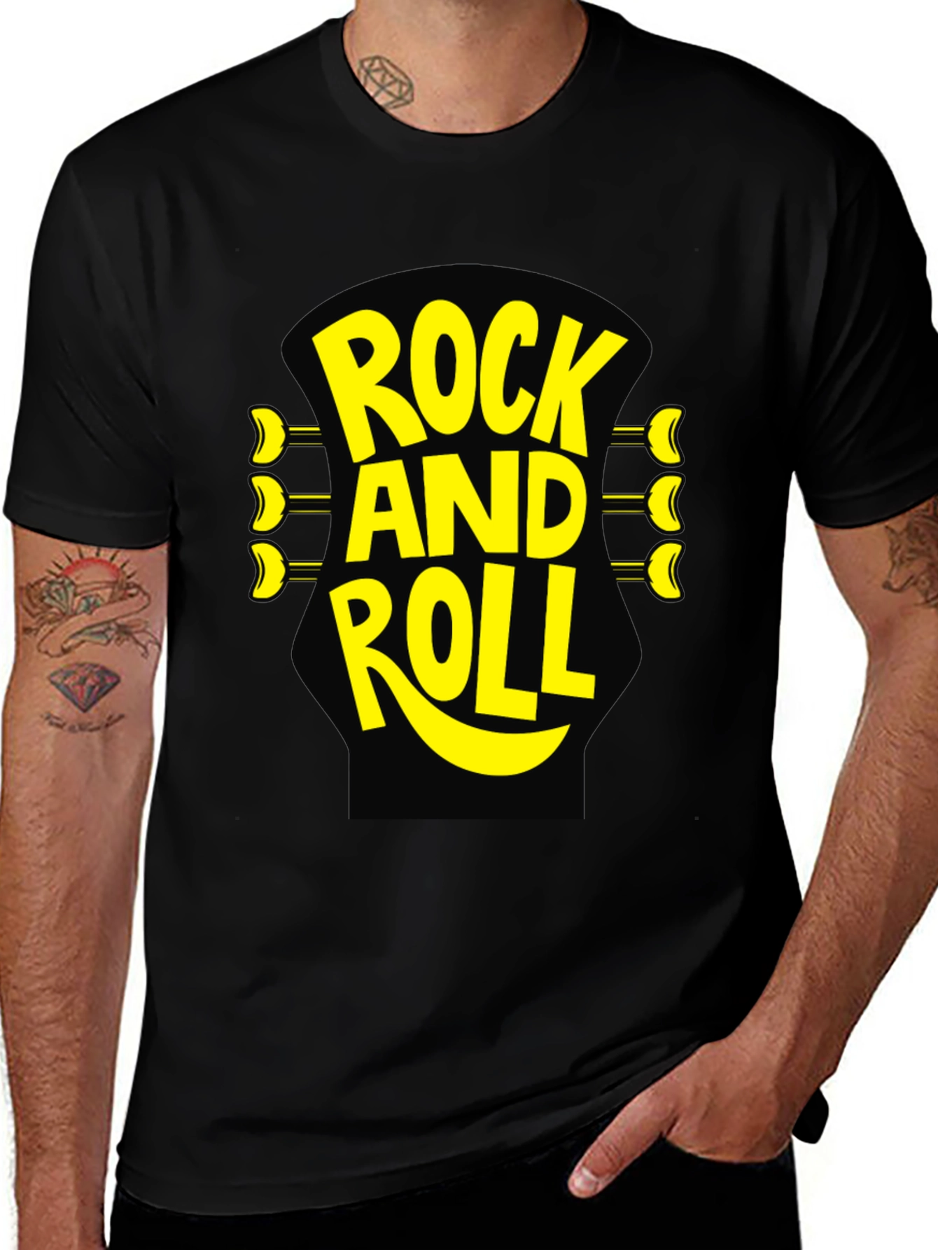 Rock and Roll Graphic T-Shirt - Black