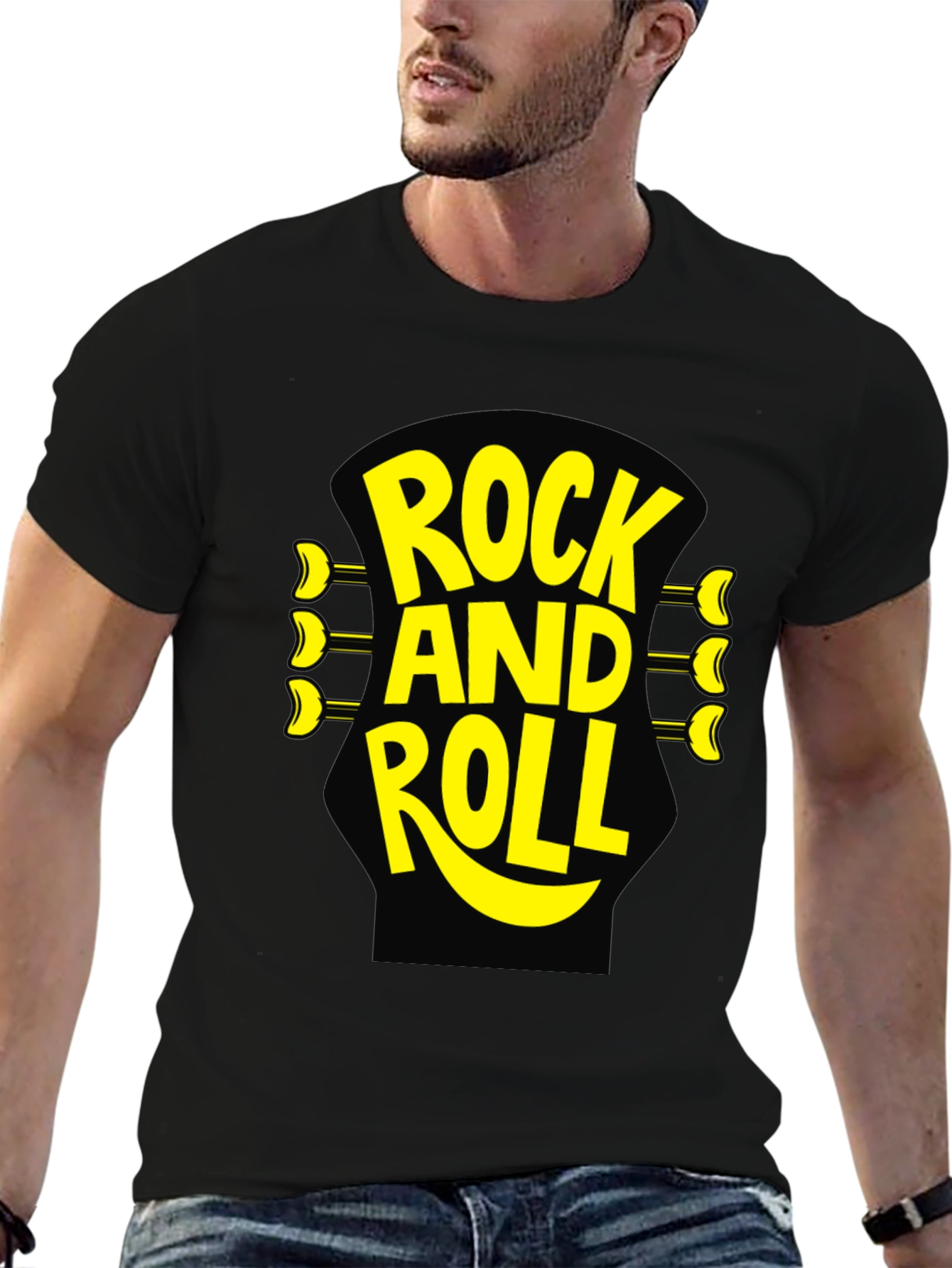 Rock and Roll Graphic T-Shirt - Black