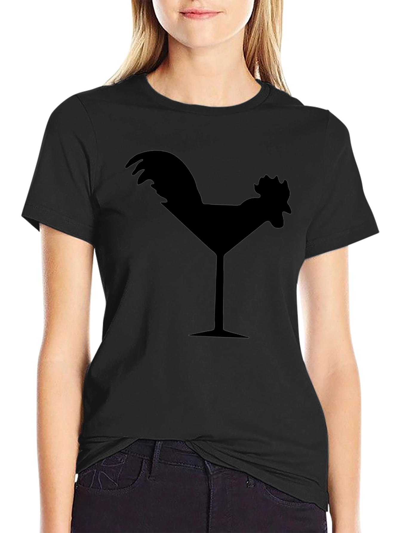 Cocktail Chicken Graphic Tee - Black T-Shirt