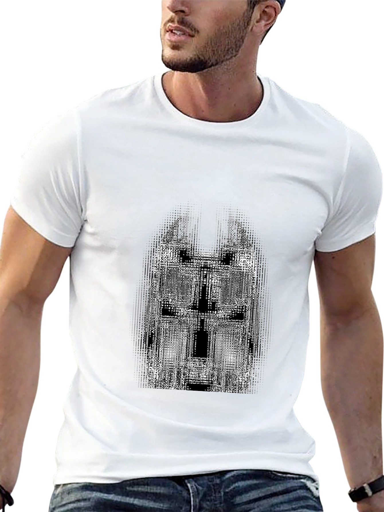 Abstract Graphic Print Black T-Shirt for Men