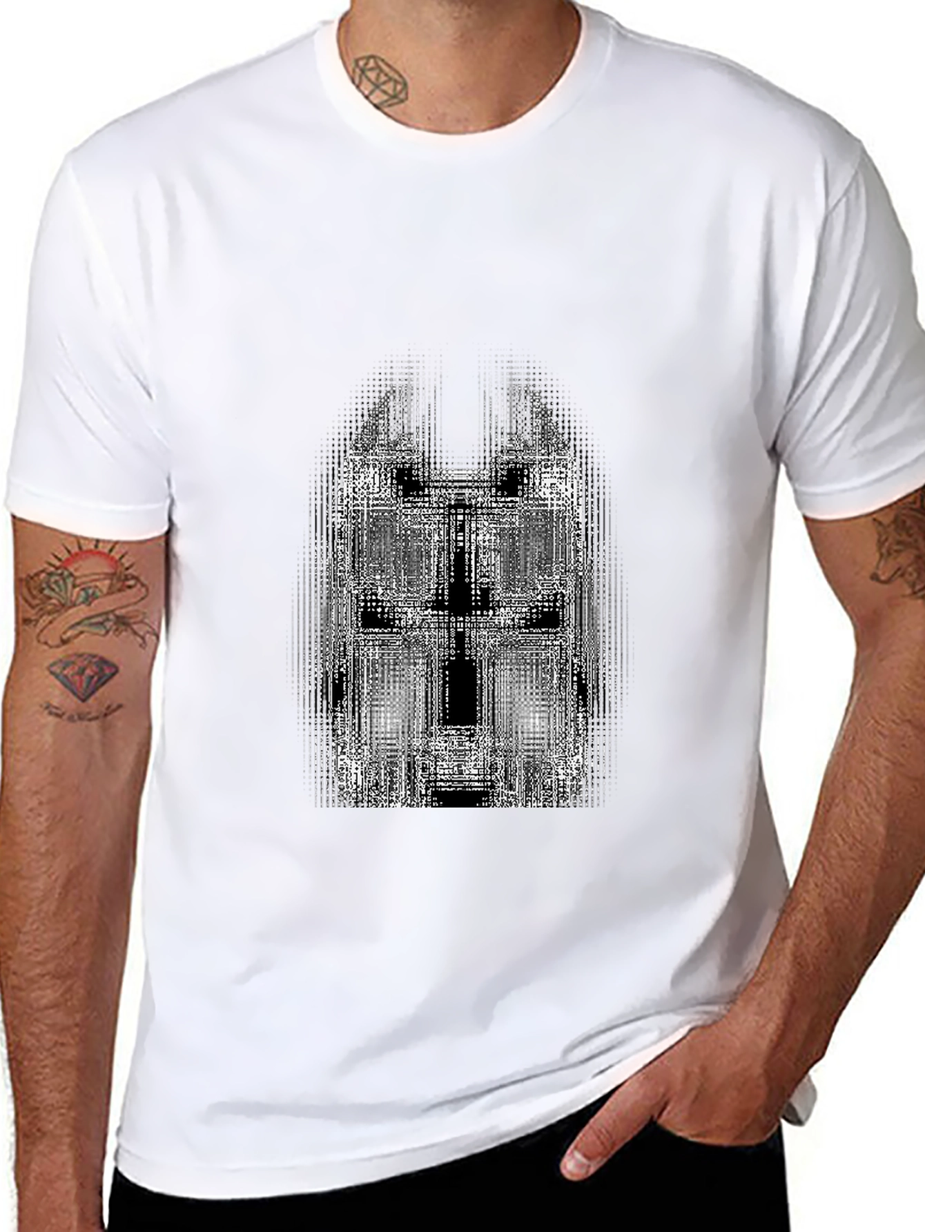 Abstract Graphic Print Black T-Shirt for Men