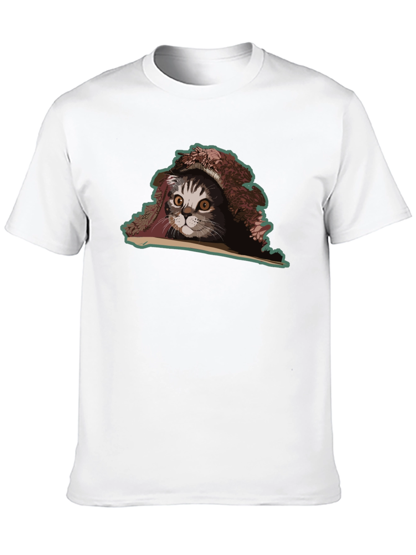 Cat Under Blanket Graphic Tee - Unisex Black T-Shirt