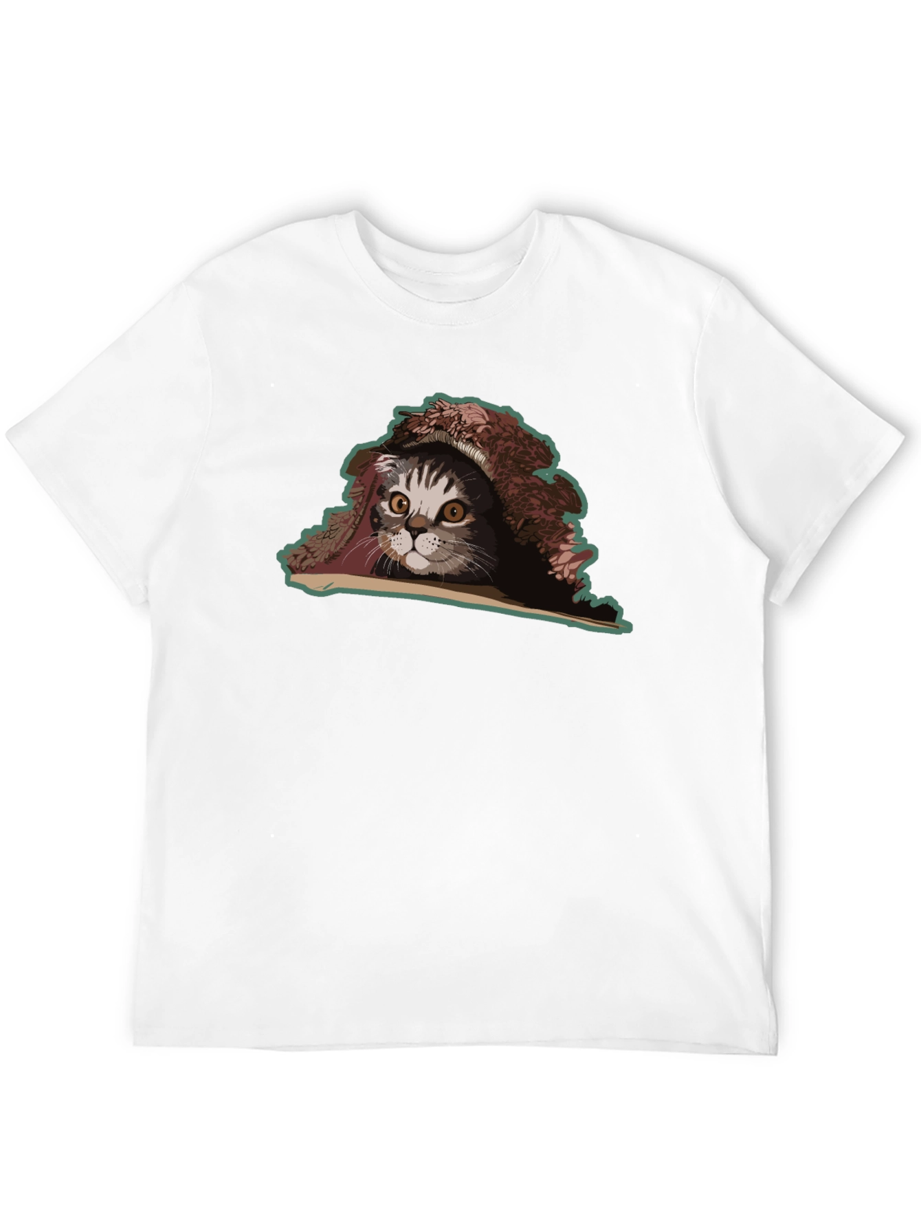 Cat Under Blanket Graphic Tee - Unisex Black T-Shirt