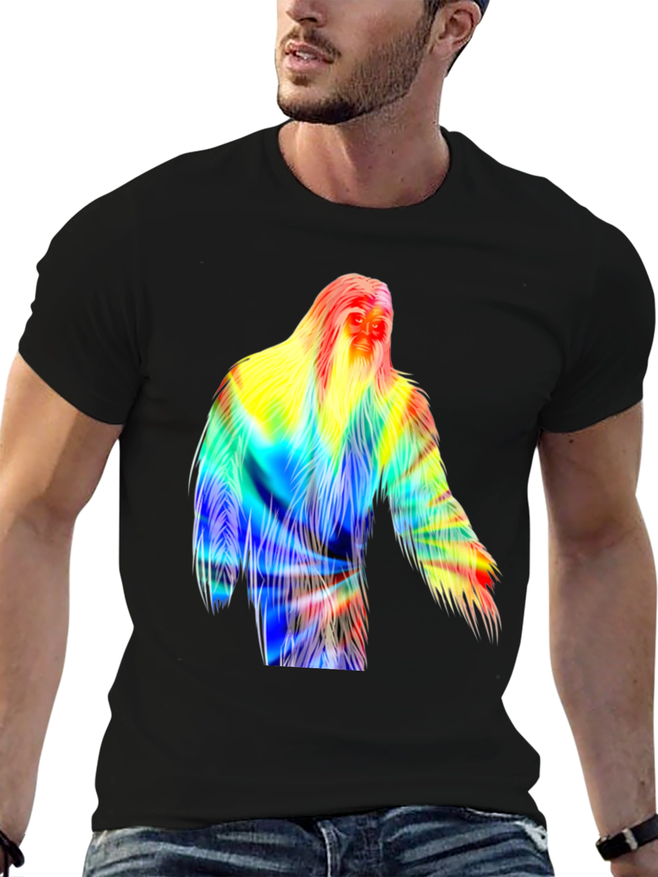 Colorful Bigfoot Graphic T-Shirt