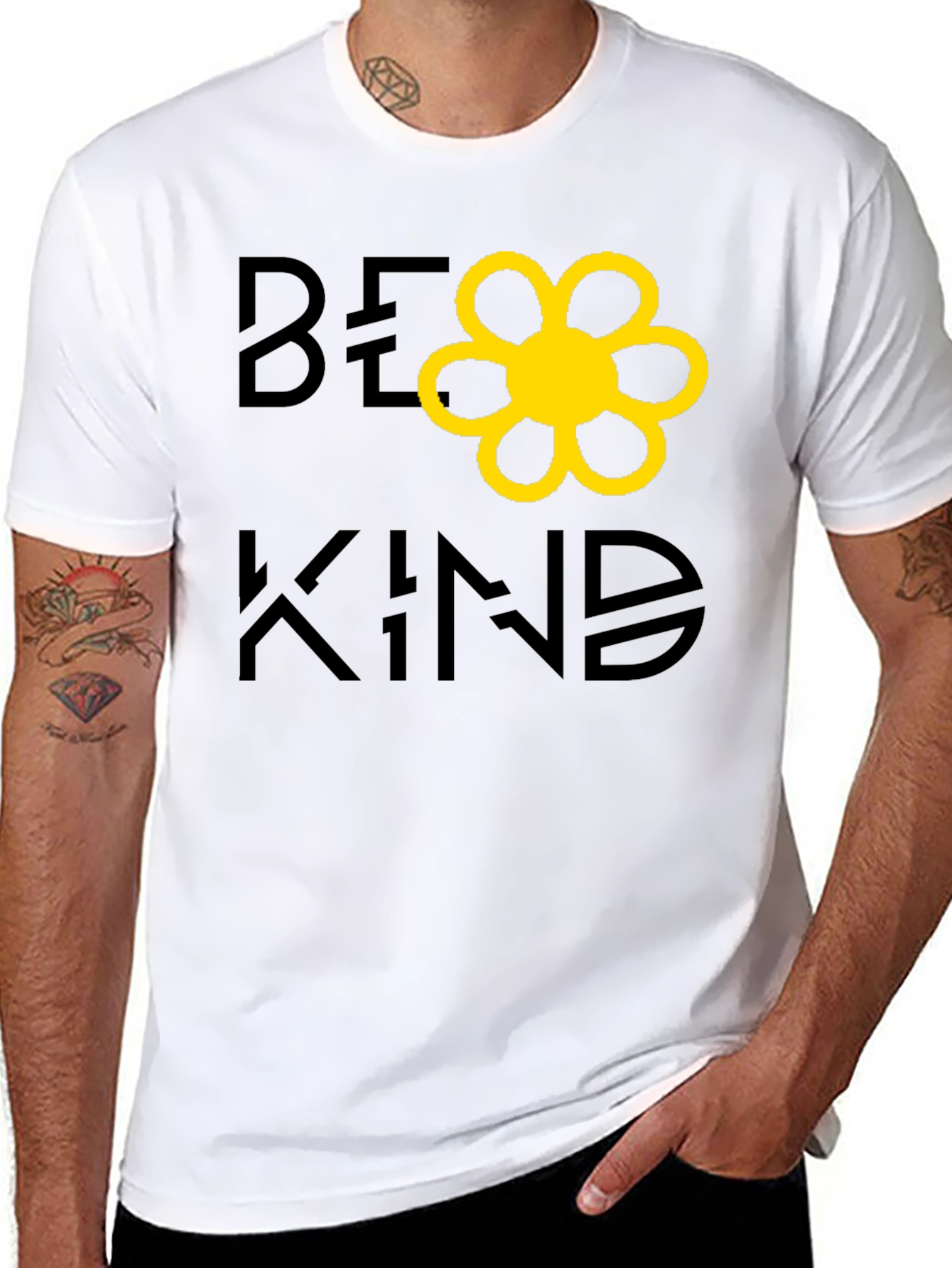 Be Kind Graphic Tee - Black Cotton Casual T-Shirt