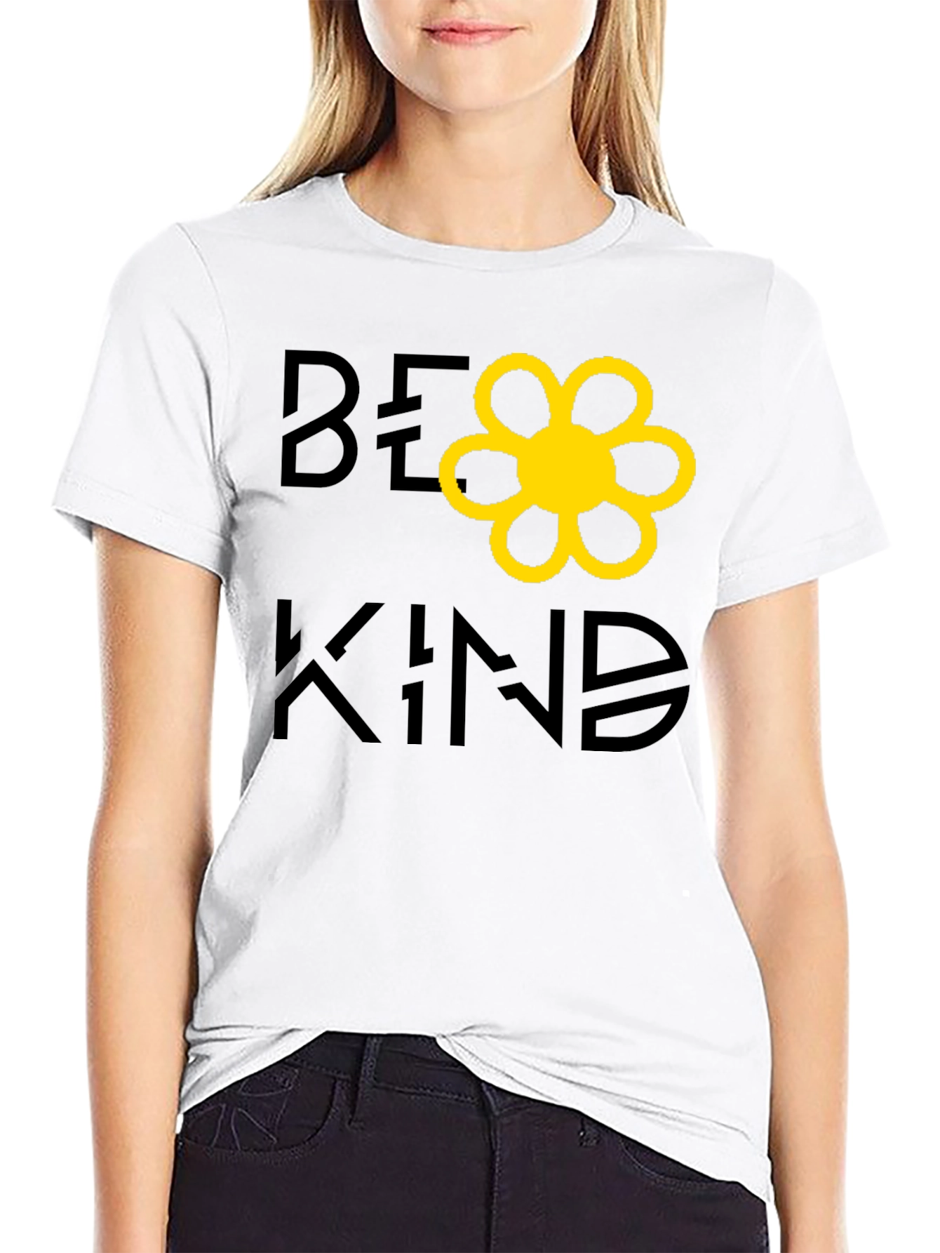 Be Kind Graphic Tee - Black Cotton Casual T-Shirt