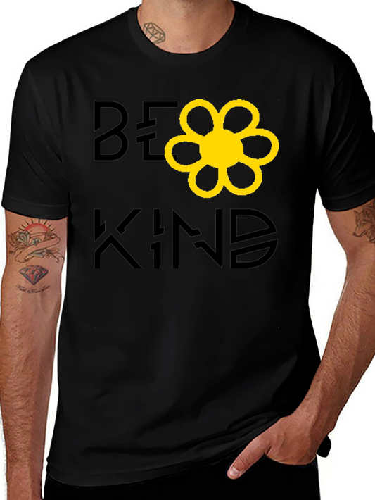 Be Kind Graphic Tee - Black Cotton Casual T-Shirt