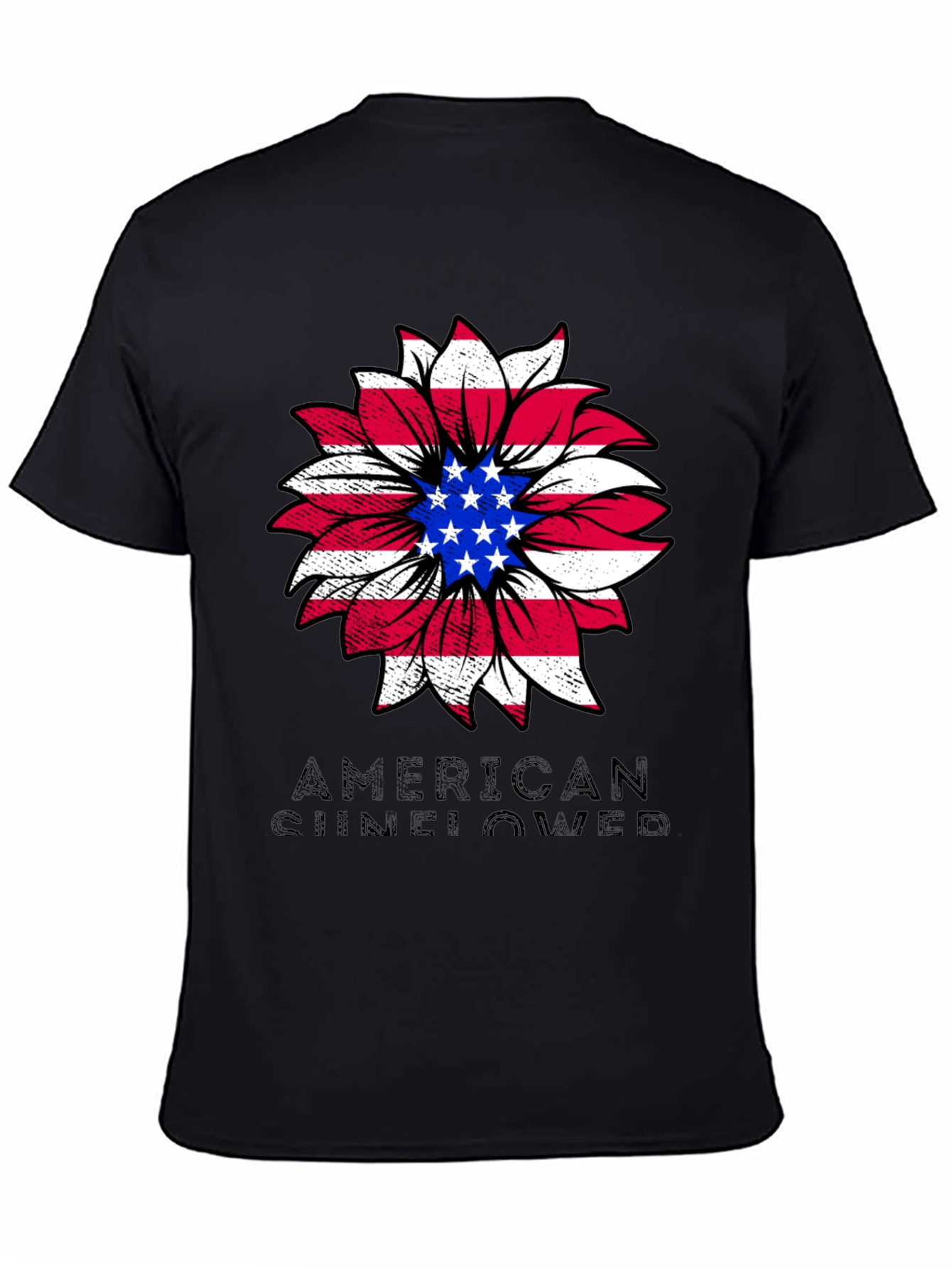 American Sunflower Graphic Tee - Patriotic Style