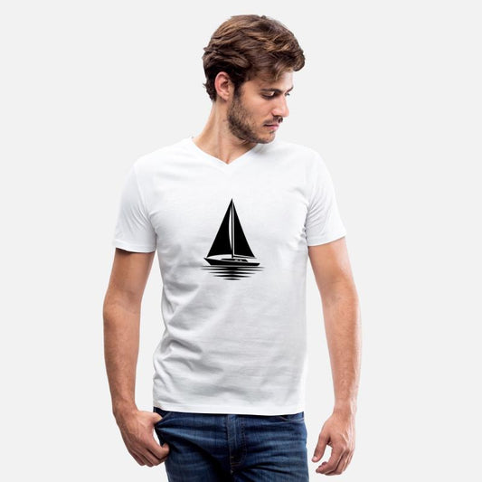 Calm Water With Sailboat And Sails Set