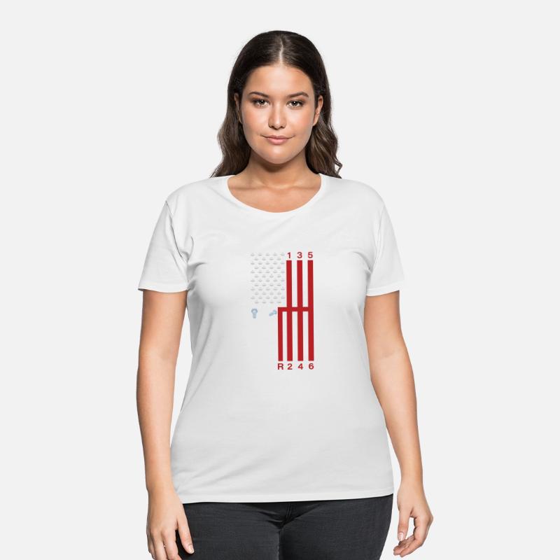 Car Mechanic Shifting Gear American Flag Drag