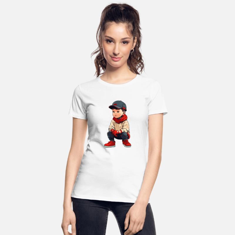 cartoon kid wearing red shoes