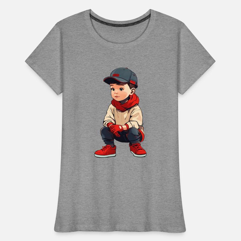cartoon kid wearing red shoes