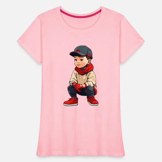 cartoon kid wearing red shoes