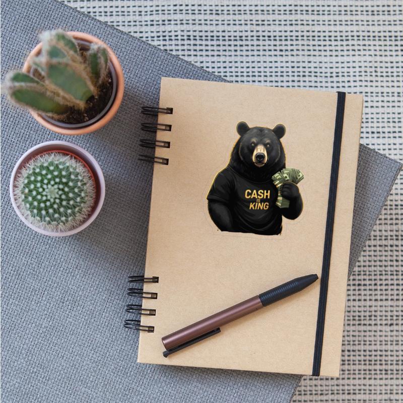 Cash Is King - Bear Stacking Money