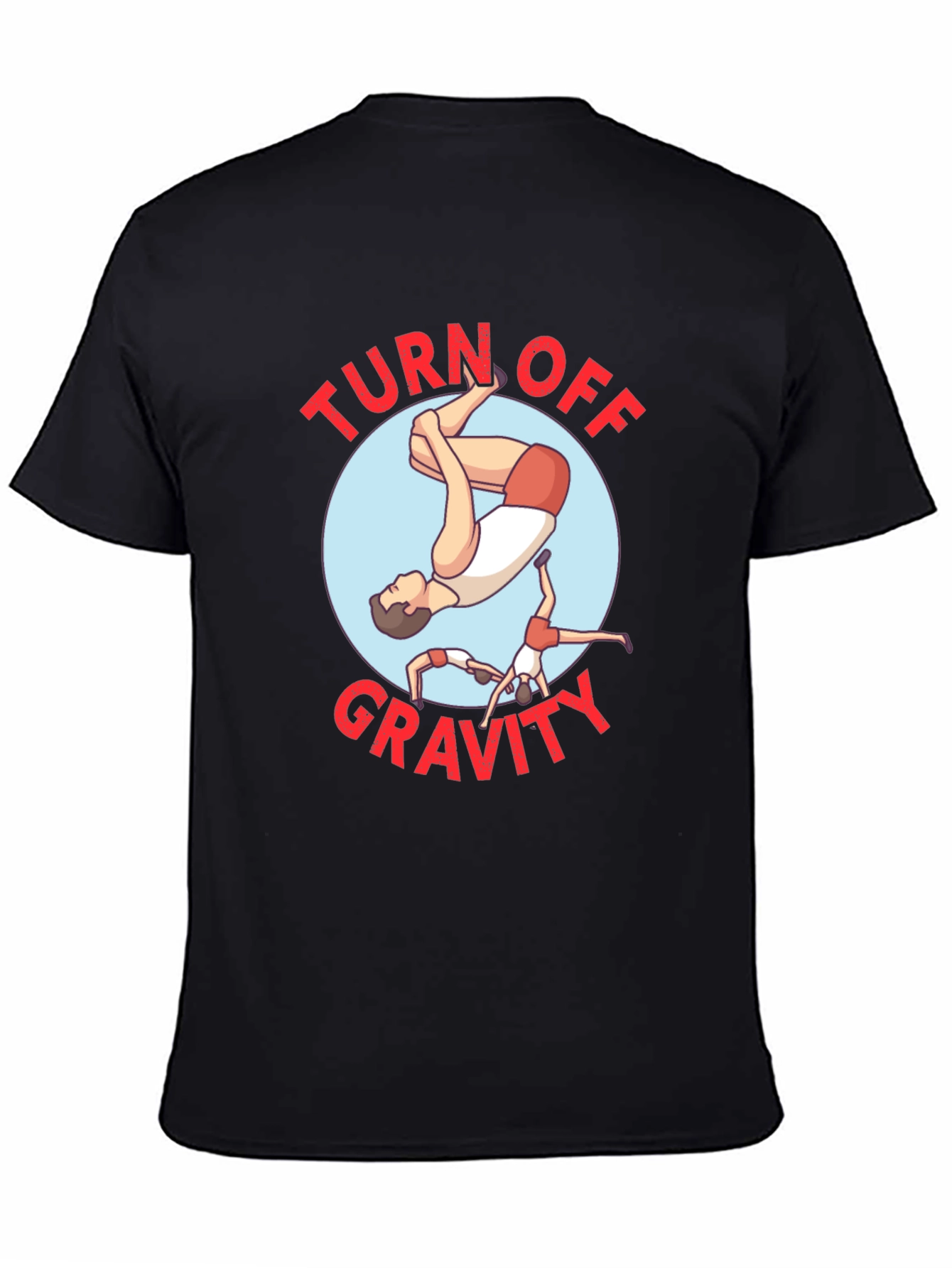 Turn Off Gravity Black Graphic T-Shirt