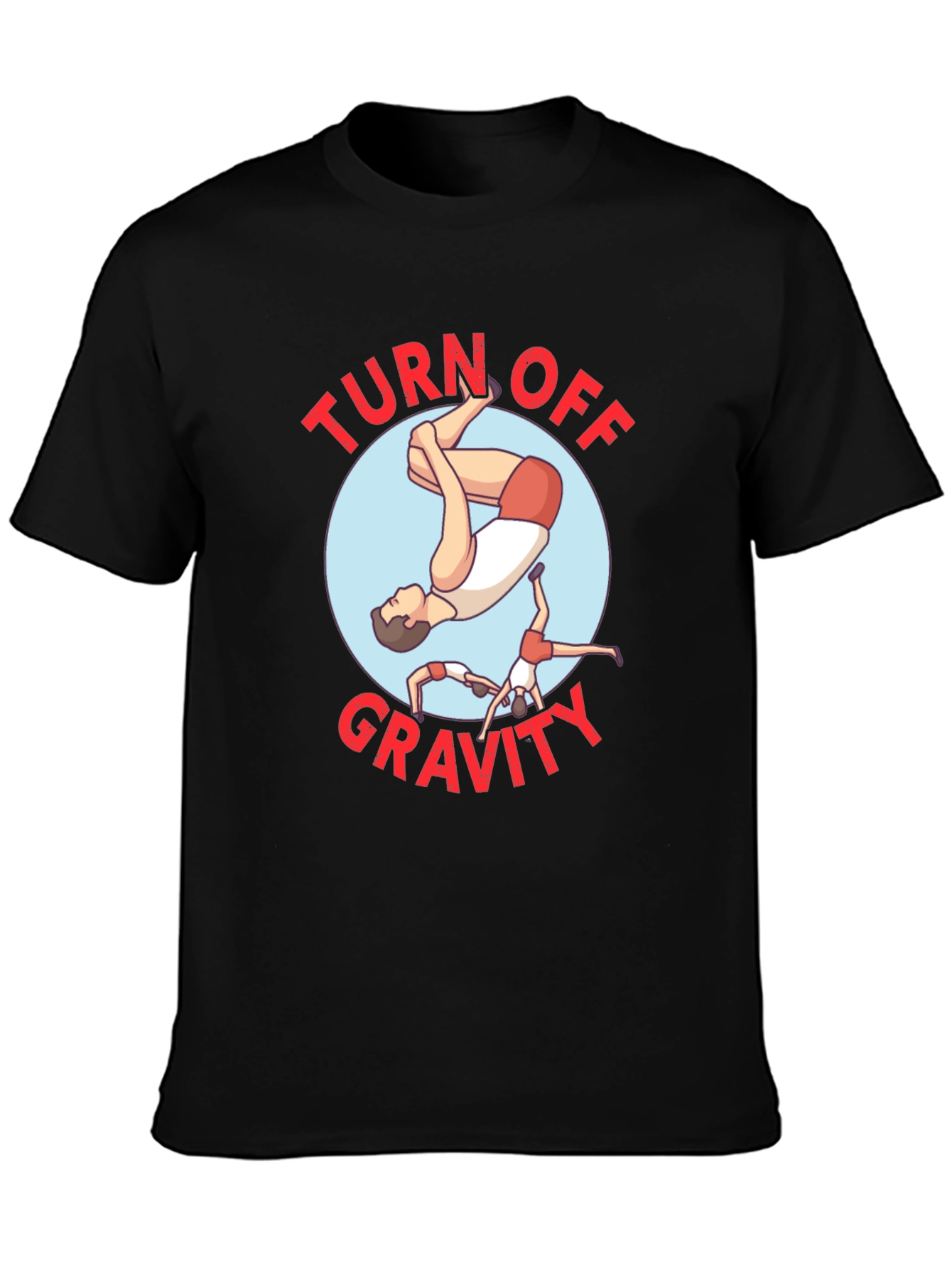 Turn Off Gravity Black Graphic T-Shirt