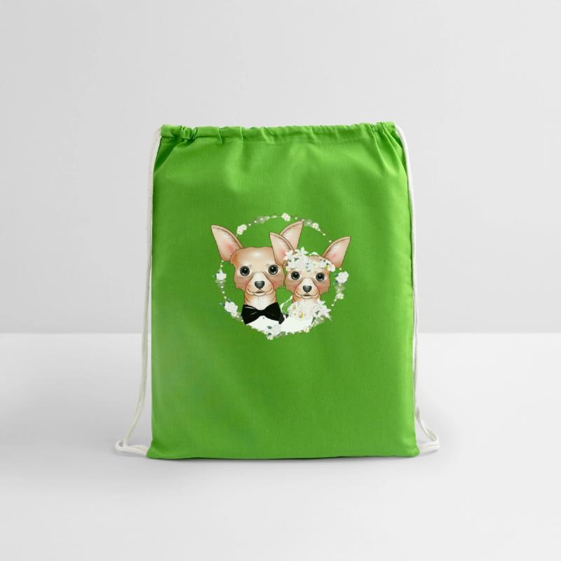 Chihuahua bride & groom in a romantic wedding look