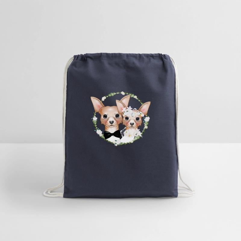 Chihuahua bride & groom in a romantic wedding look