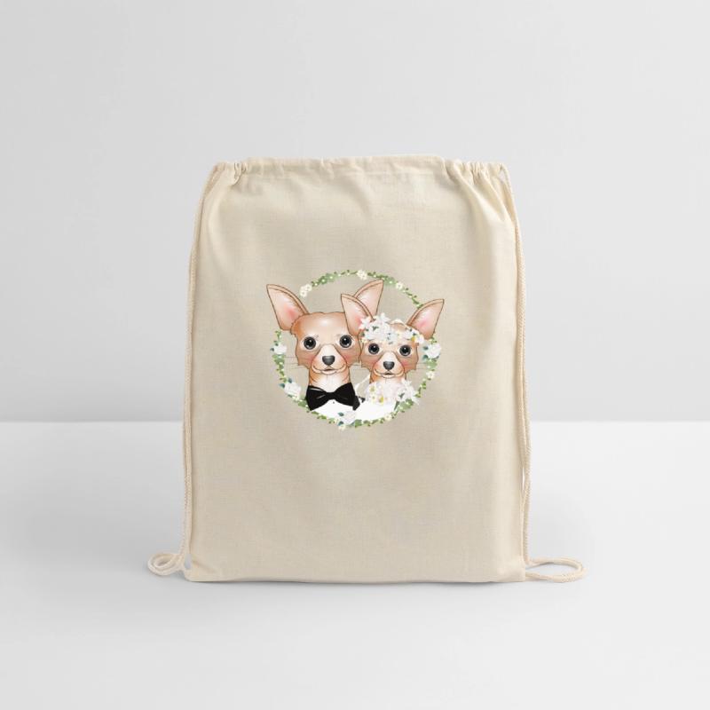 Chihuahua bride & groom in a romantic wedding look