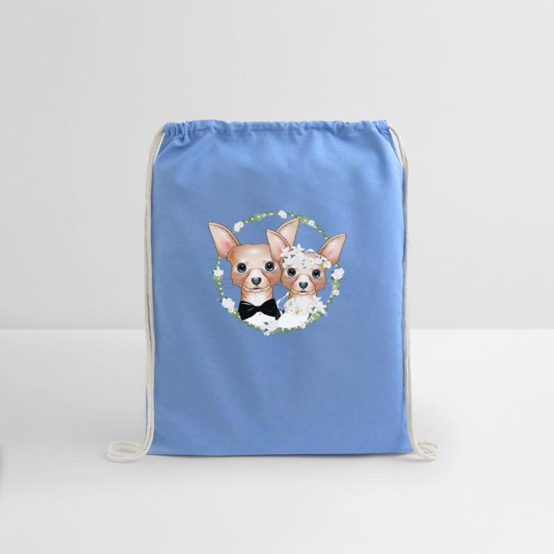 Chihuahua bride & groom in a romantic wedding look