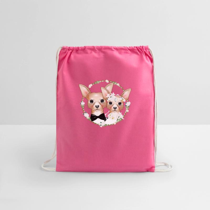 Chihuahua bride & groom in a romantic wedding look