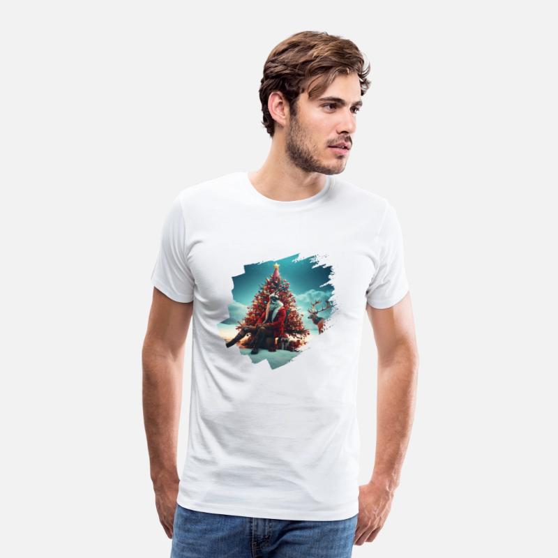 Christmas tree, Santa, gifts, and Reindeer