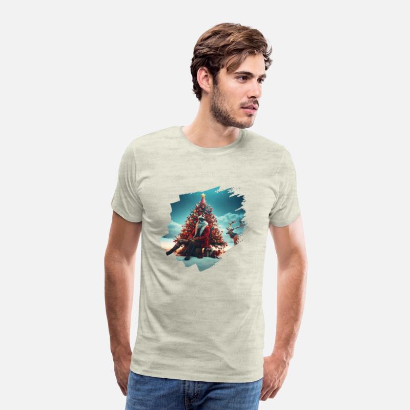 Christmas tree, Santa, gifts, and Reindeer