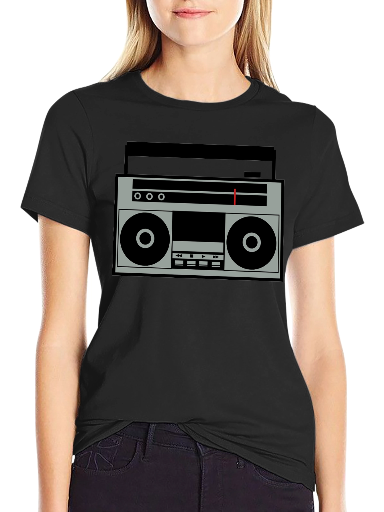 Retro Boombox Graphic Tee - Classic Style