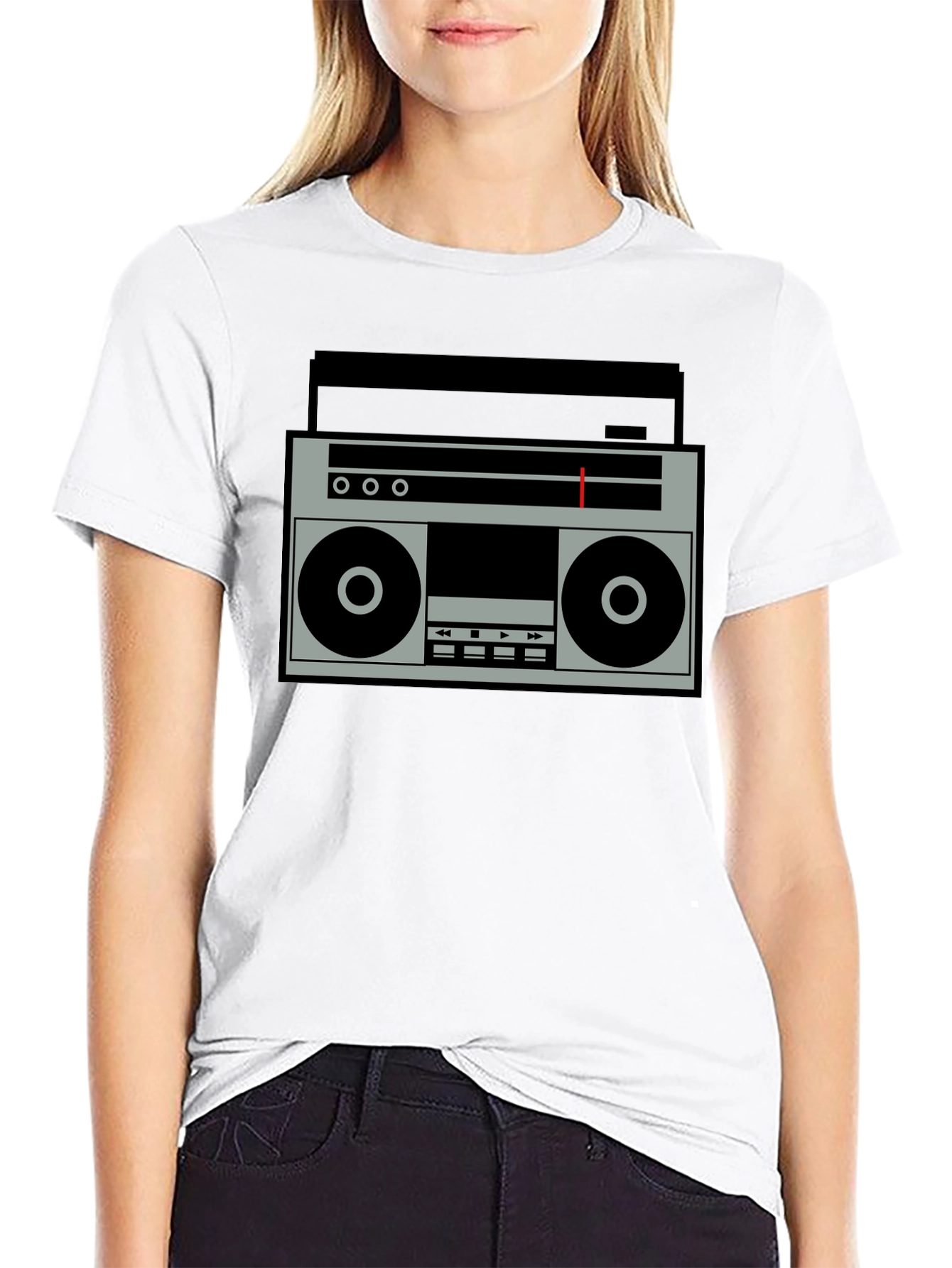 Retro Boombox Graphic Tee - Classic Style