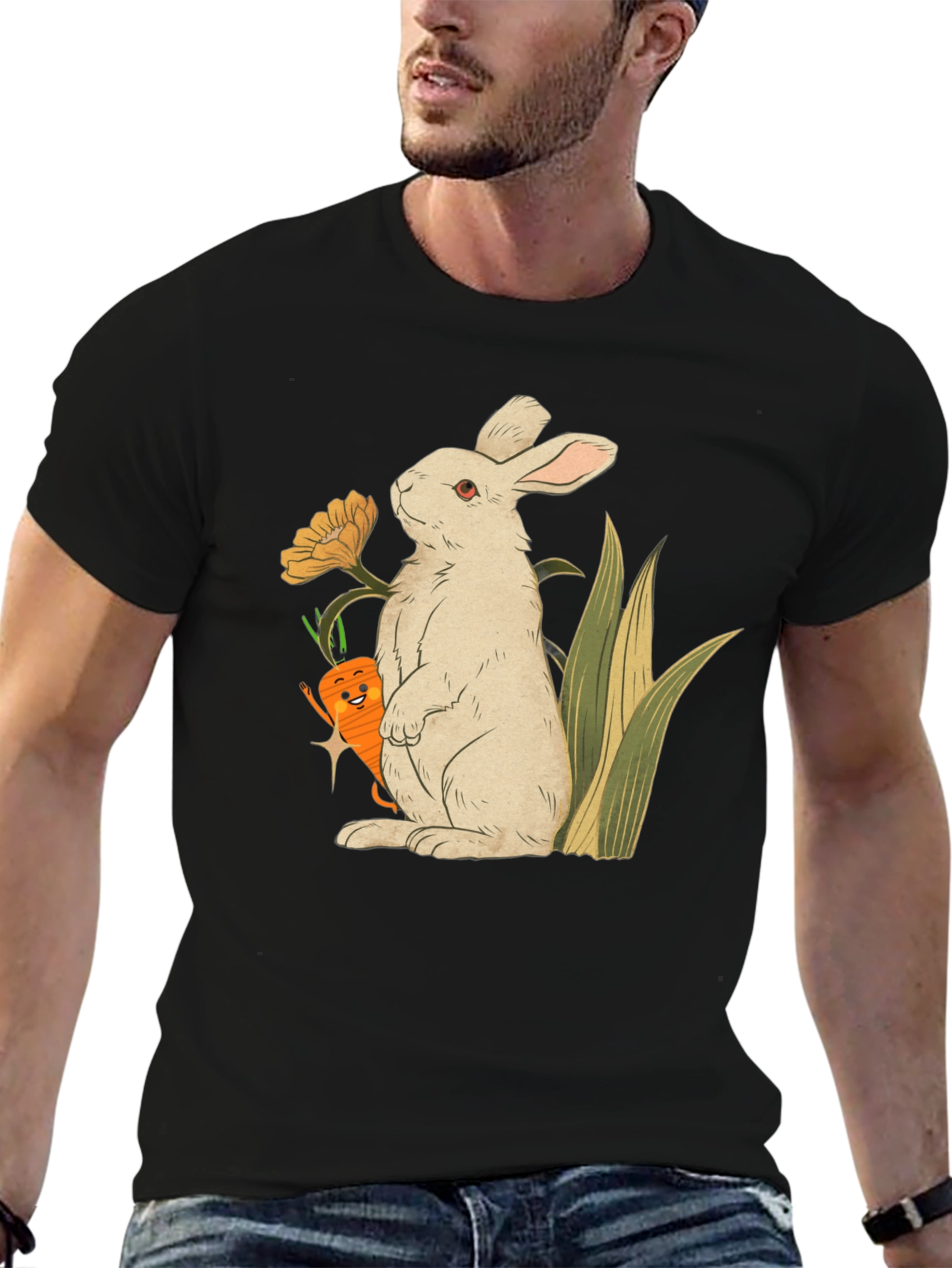 Bunny & Carrot Graphic T-Shirt - Cute & Comfy