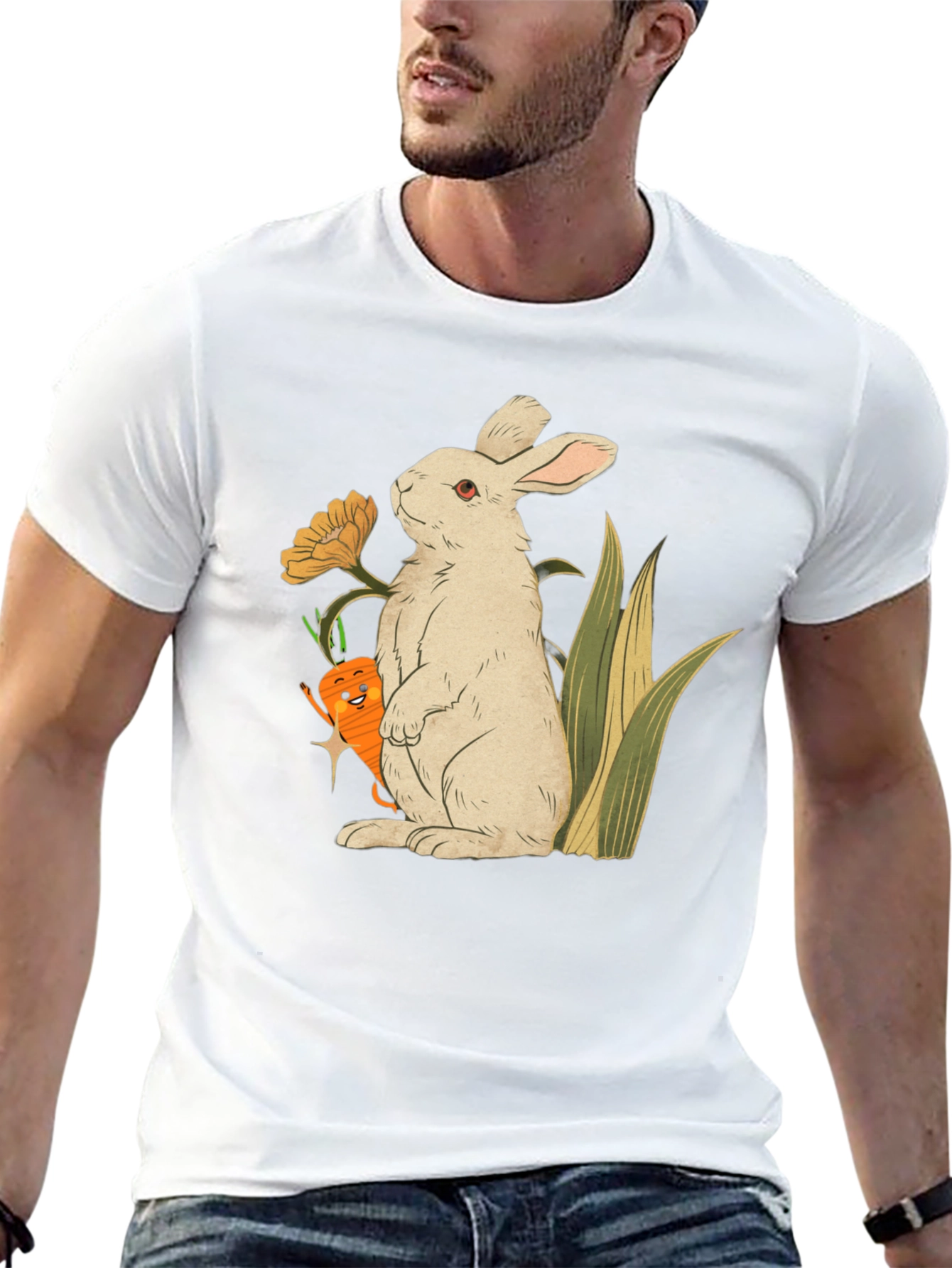 Bunny & Carrot Graphic T-Shirt - Cute & Comfy