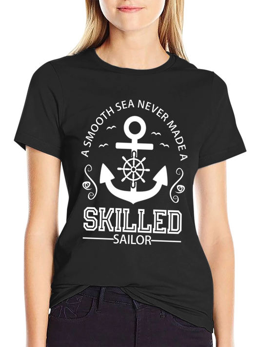 Skilled Sailor Anchor Graphic Black T-Shirt